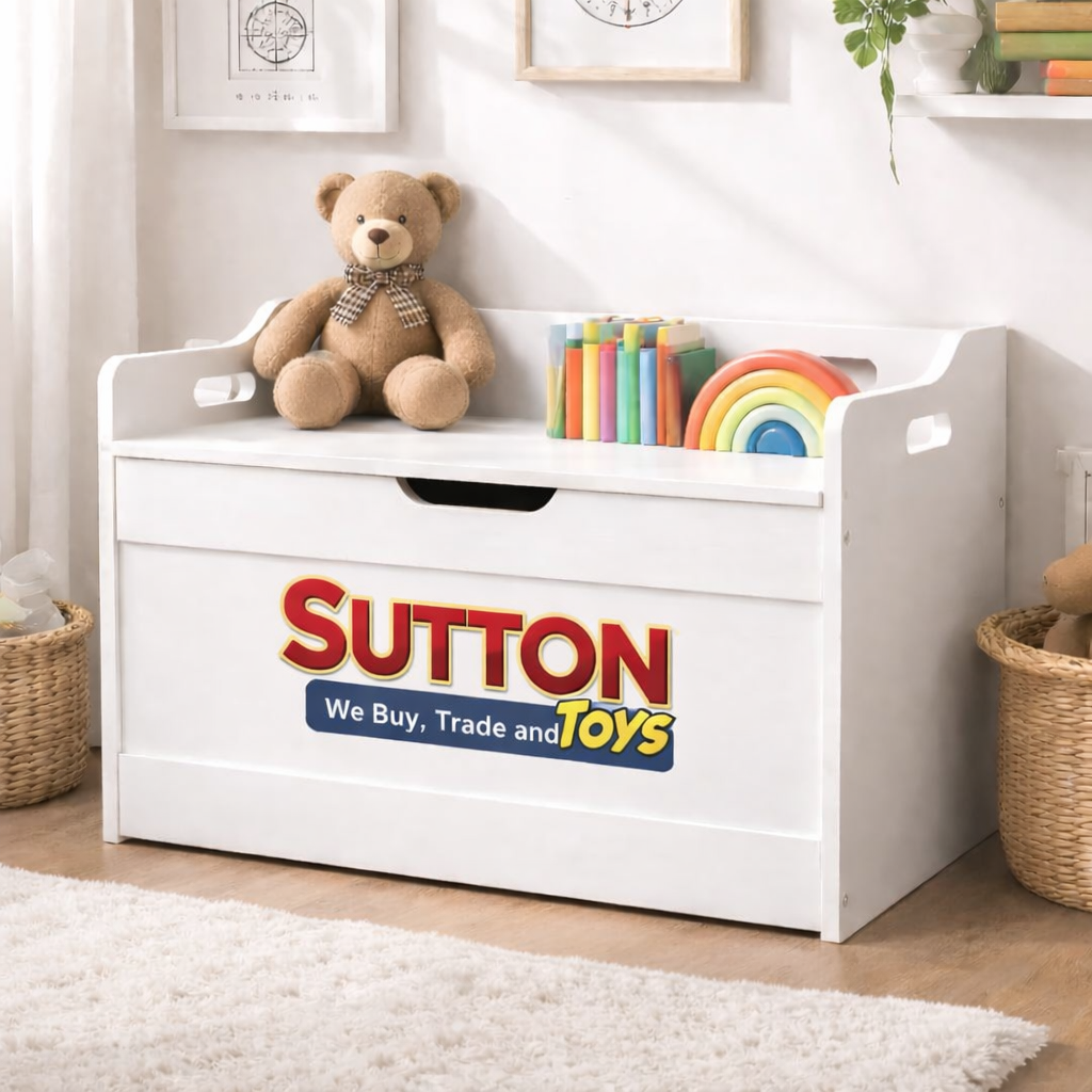 Sutton Toys Wooden Toy Storage Bench White